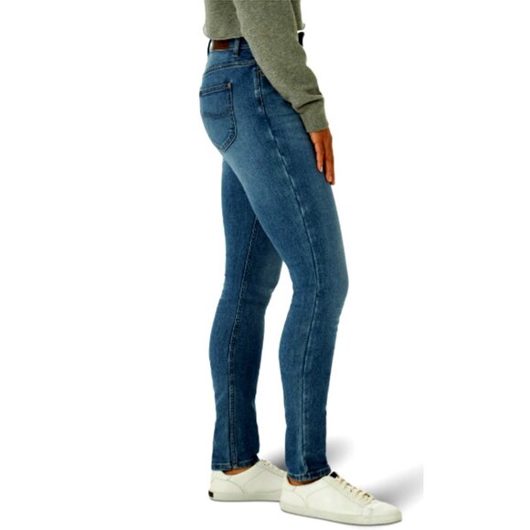 Lee Women's Heritage High Rise Slim Fit Skinny Denim Jeans Blue Size 8/Medium - Picture 2 of 14